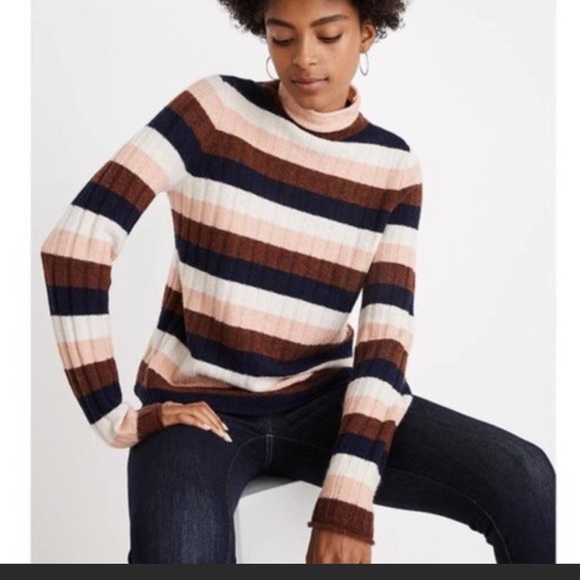 Madewell Sweaters - Madewell stripped turtleneck sweater